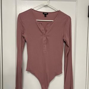 Express pink bodysuit long sleeve